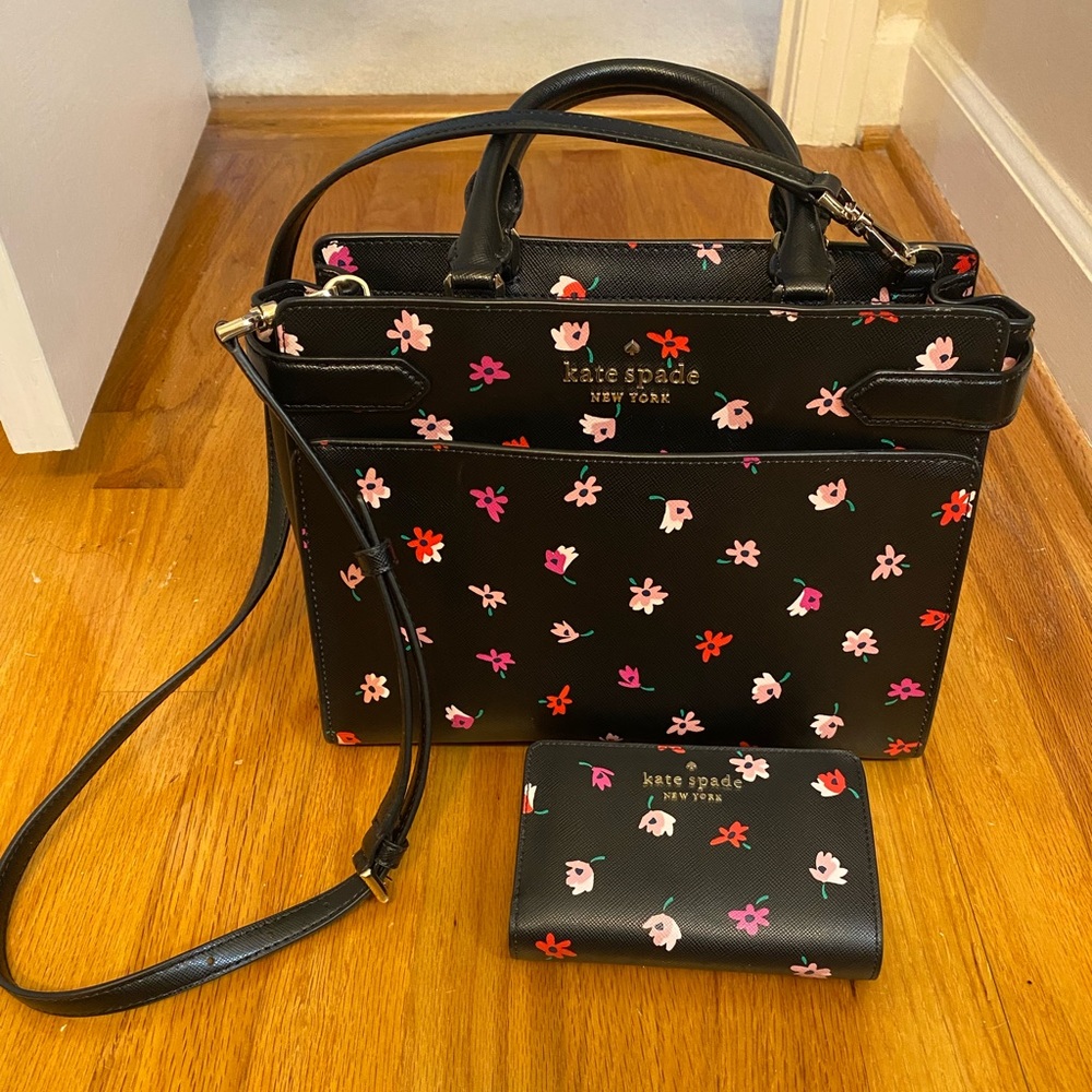 Kate Spade New York - Medium Satchel - Staci Ditsy Buds Black